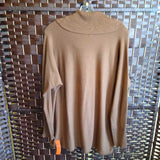 JM COLLECTION,BROWN,M,COWL NECK SWEATER