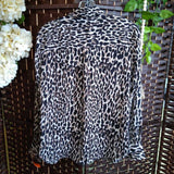 BROWN+,SMALL,ANIMAL PRINT LONG SLEEVE TOP