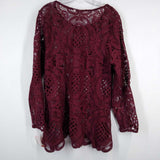 ULTRA PINK,MAROON,1X,LACE TOP