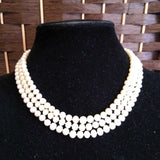 PEARLS NECKLACE,IVORY,3 STRANDS,3 STRANDS