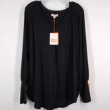 KNOX ROSE,BLACK,LARGE,SWEATER V NECK