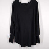 KNOX ROSE,BLACK,LARGE,SWEATER V NECK