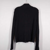 CHAPS,BLACK,LARGE,ZIP SWEATER