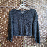 BLACK,LARGE,RUFFLE JACKET