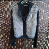 BLACK LONG SLEEVED FUR JACKET