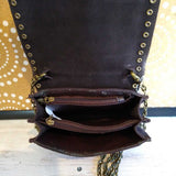 MAE & J,RED BROWN,5X6,LEATHER BELT W CHAIN