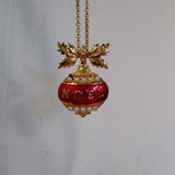 GOLD/RED, NOEL ORNAMENT NECKLACE
