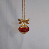 GOLD/RED, NOEL ORNAMENT NECKLACE