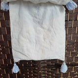 IVORY/BLUE,M,2 PC PILLOW COVERS