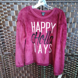 BURGUNDY,MEDIUM,FLEECE TOP