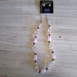 PINK, NECKLACE AND EARRING SET