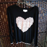 BLACK/CR,MEDIUM,HEART TOP