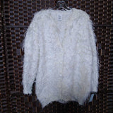 WHITE,LARGE,CARDIGAN SWEATER