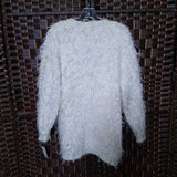 WHITE,LARGE,CARDIGAN SWEATER