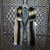 BROWN,LARGE,FAUX FUR VEST