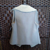 VEST 2 SIDED LAMB,GREY,LARGE,LAUREN