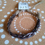 BROWN+, LEATHER BRAIDED BRACELET