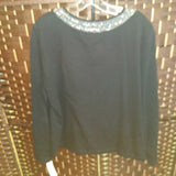 BLACK/SIL,3,LONG SLEEVE TOP