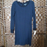 BLUE/BLACK,SMALL,SWEATER DRESS