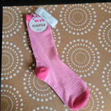 MAMIA,PINK, STRIPED CREW SOCKS