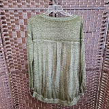 OLIVIA SKY,OLIVE GREEN,SMALL,WORN LOOK TSHIRT LONG SLEEVE