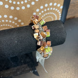 TAN, BEADED STRETCH BRACELET