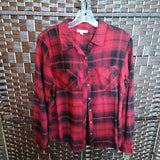 MAURICES,RED/BL,SMALL,PLAID SHIRT