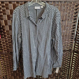 BL/WH,XL,PLAID GINGHAM TOP