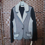 GR/BL,LARGE,WOOL CARDIGAN