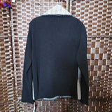 GR/BL,LARGE,WOOL CARDIGAN