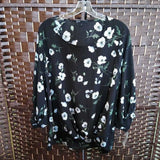 GIBSON,BLACK+,L,FLORAL BLOUSE