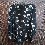 GIBSON,BLACK+,L,FLORAL BLOUSE