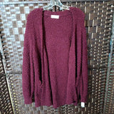MAROON,MED,CARDIGAN WITH POCKETS