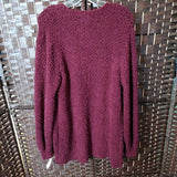 MAROON,MED,CARDIGAN WITH POCKETS