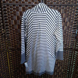 GR/WH,MEDIUM,STRIPED TOP W/POCKETS