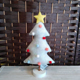 SILVER+,11" TALL,STUFFED TREE ON STAND