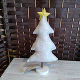 SILVER+,11" TALL,STUFFED TREE ON STAND