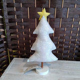 SILVER+,11" TALL,STUFFED TREE ON STAND