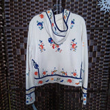 LUCKY BRAND,CREAM+,LARGE,EMBROIDERED ZIP SWEATSHIRT HOODIE