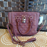 BURGUNDY,SMALL,FAUX LEATHER QUILTED PURSE