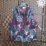 GR/BUR,XL,BROCADE VEST