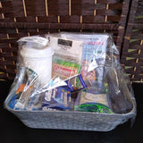 GIFT BASKET W STARBUCKS CUP 6pc,GREY,8X12,MENS MIXED BEAUTY BASKET