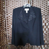 BLACK,16,BLAZER BEADE COLAR