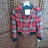 RED BLACK,MEDIUM 12,PLAID PEACOAT