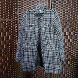 BLACK WHITE,14,PLAID FRINGE