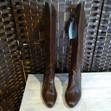 BROWN,8,FAUX LEATHER BOOTS