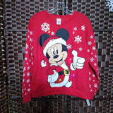 DISNEY,RED,MEDIUM,LIGHT UP MICKEY SWEATSHIRT