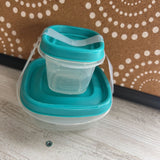 RUBBER MAID,TEAL,2 PC,4 PC LID & CONTAINER