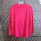 RED,LARGE,BUTTON NECK SWEATER