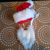 SANTA PET,RED WHITE,2 PC,HAT BEARD